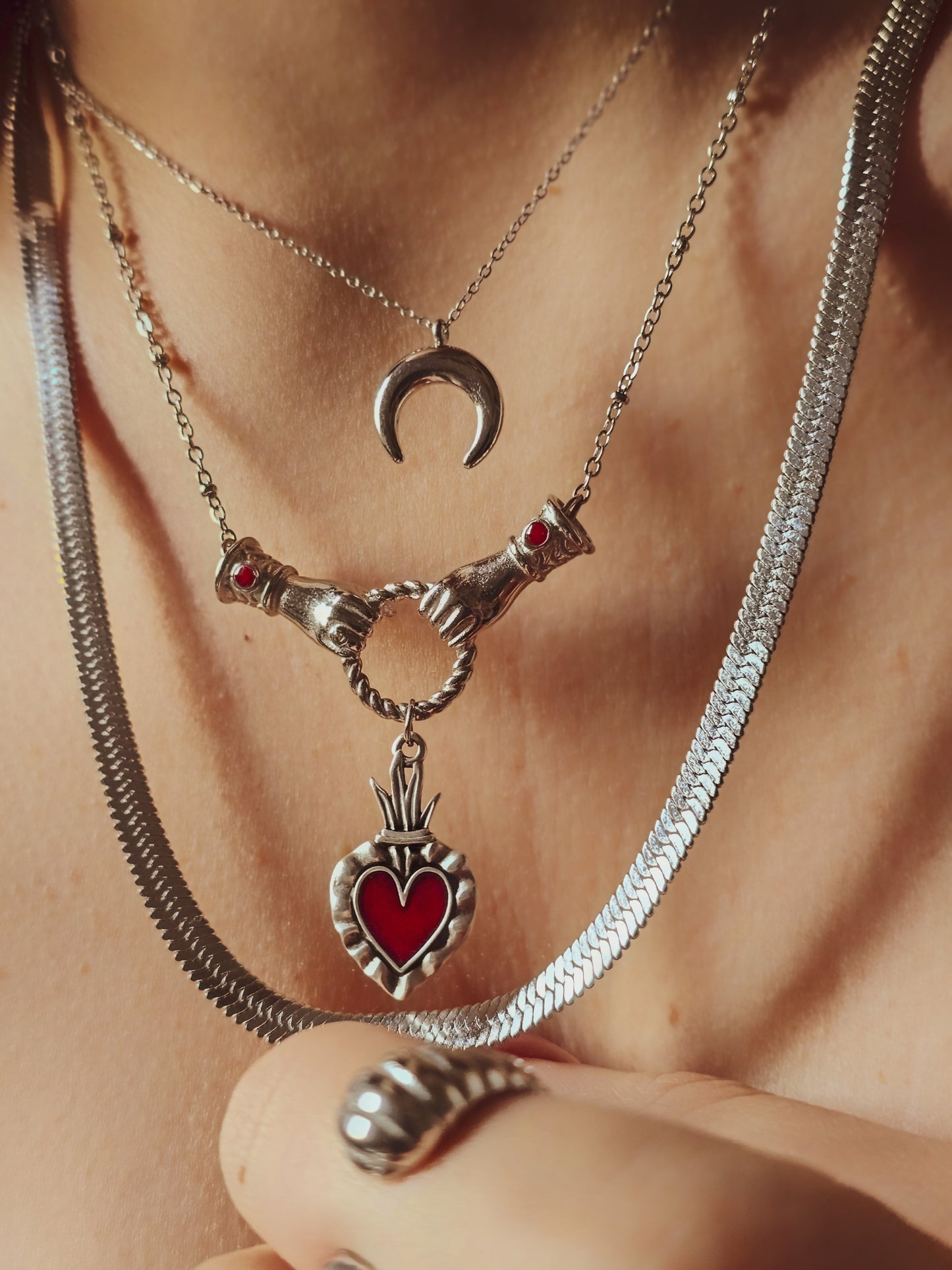 Girocollo Gloria Silver Rosso
