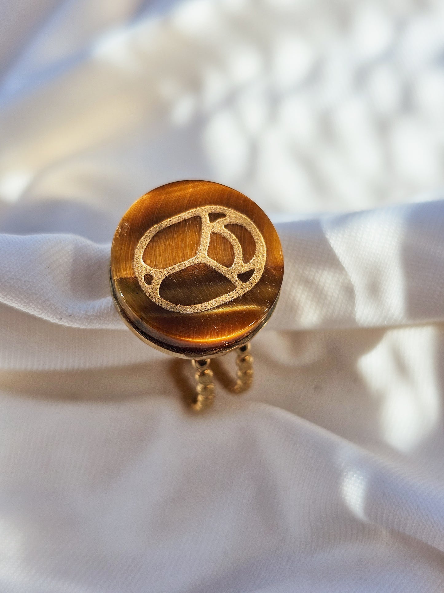 Anello Natural Stone Scarabeo Occhio di Tigre