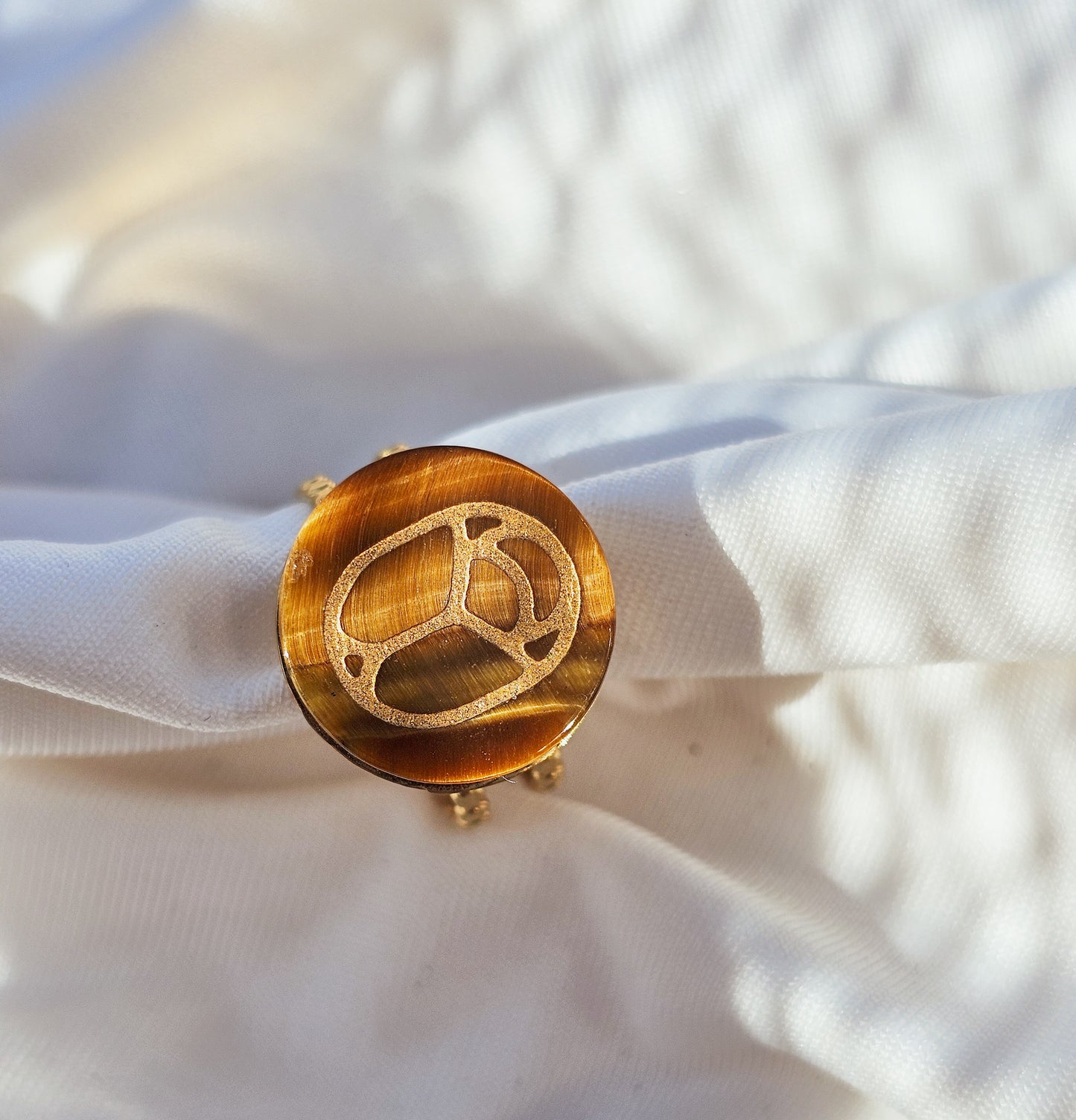 Anello Natural Stone Scarabeo Occhio di Tigre