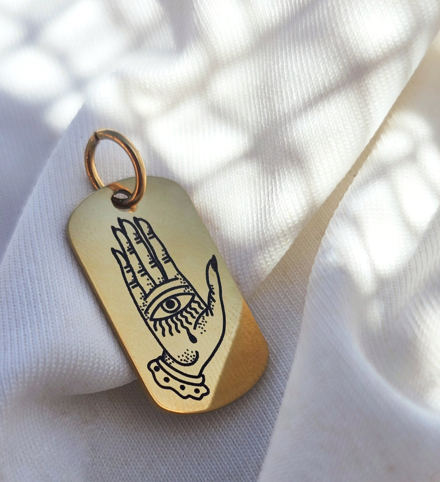 Charm Piastrina Mano Esoterica