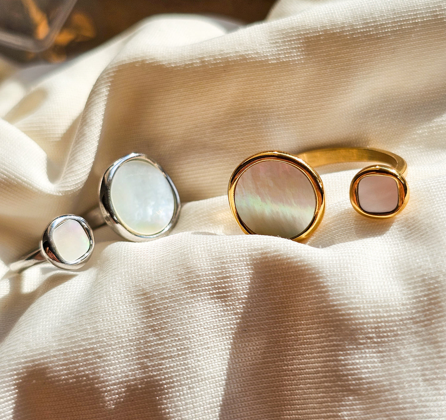 Anello Double Madreperla