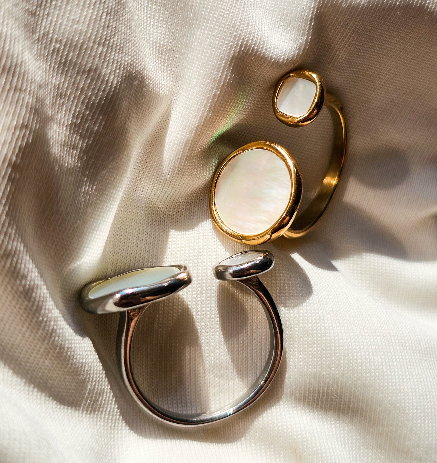 Anello Double Madreperla