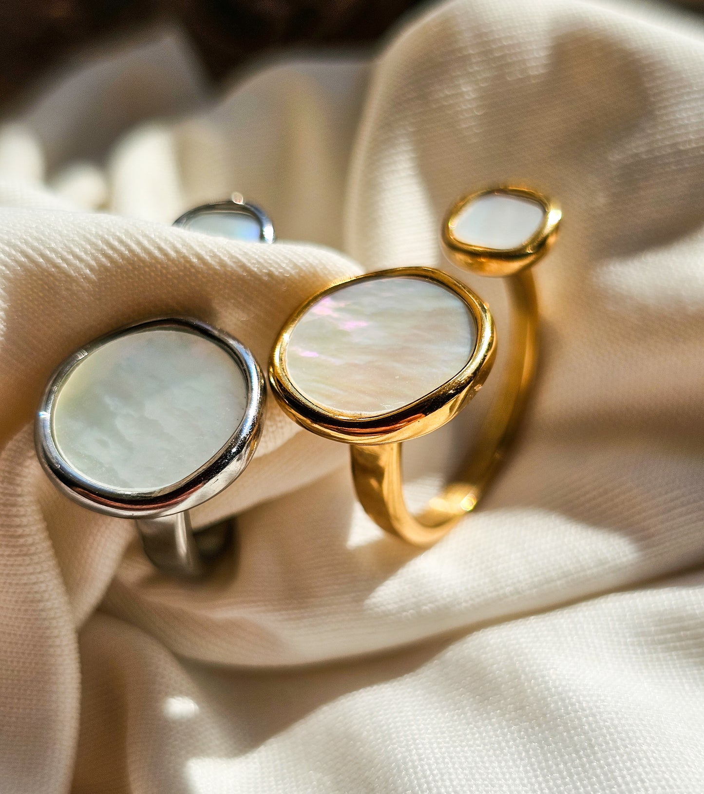 Anello Double Madreperla
