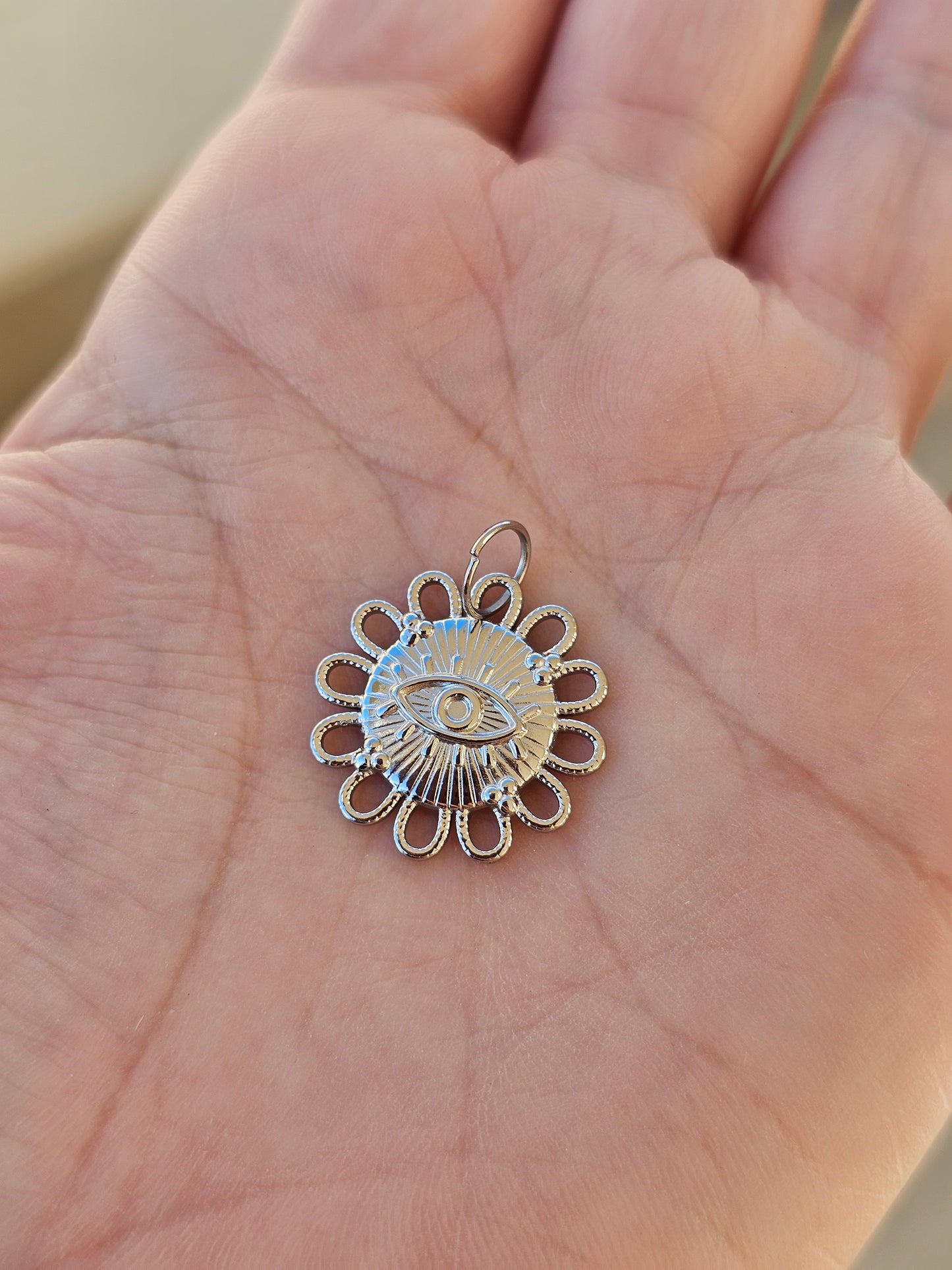Charm Fiore Occhio Silver