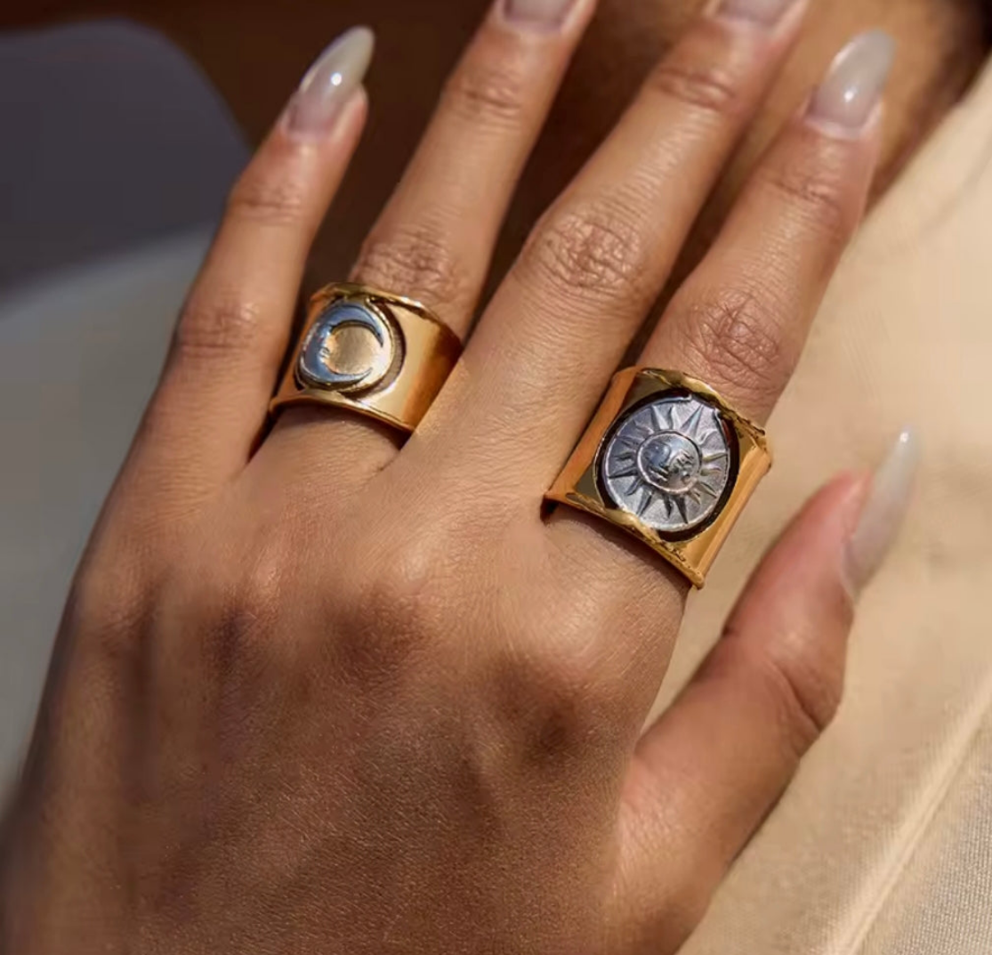 Anello a fascia Sole e Luna