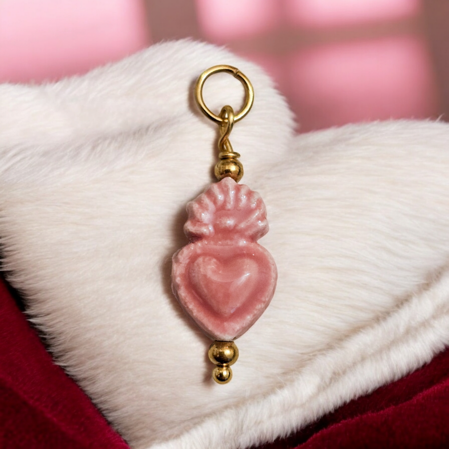Pink Ceramic Ex-Voto Charm