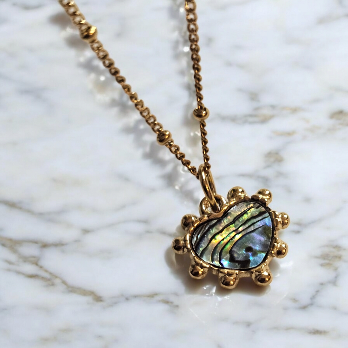 Charm Cuore Abalone Gold