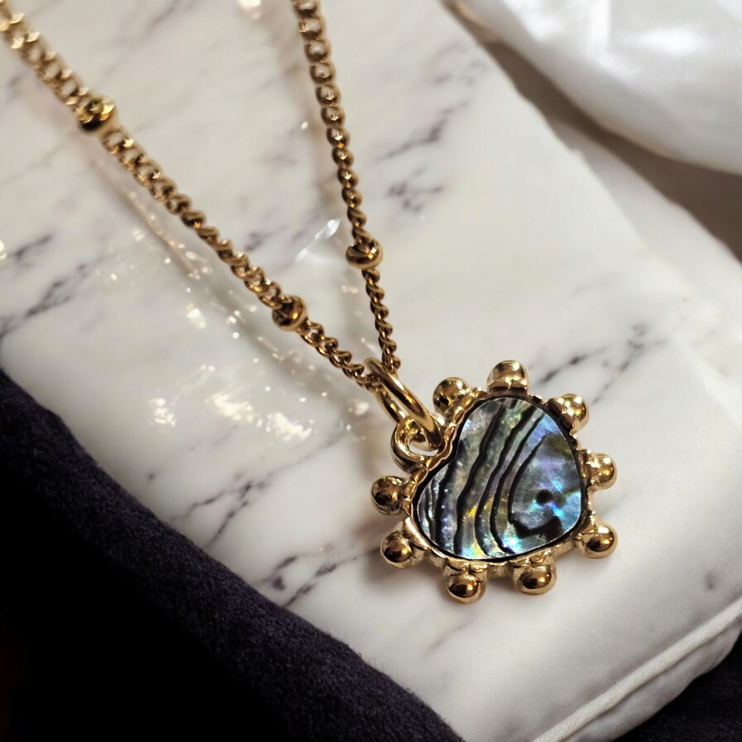 Charm Cuore Abalone Gold