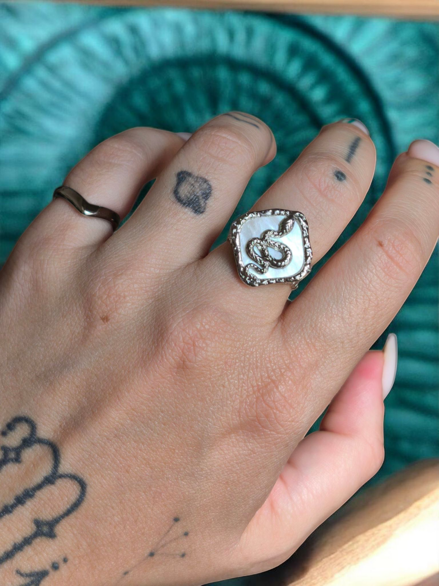 Anello Reptilia Special Madreperla Silver