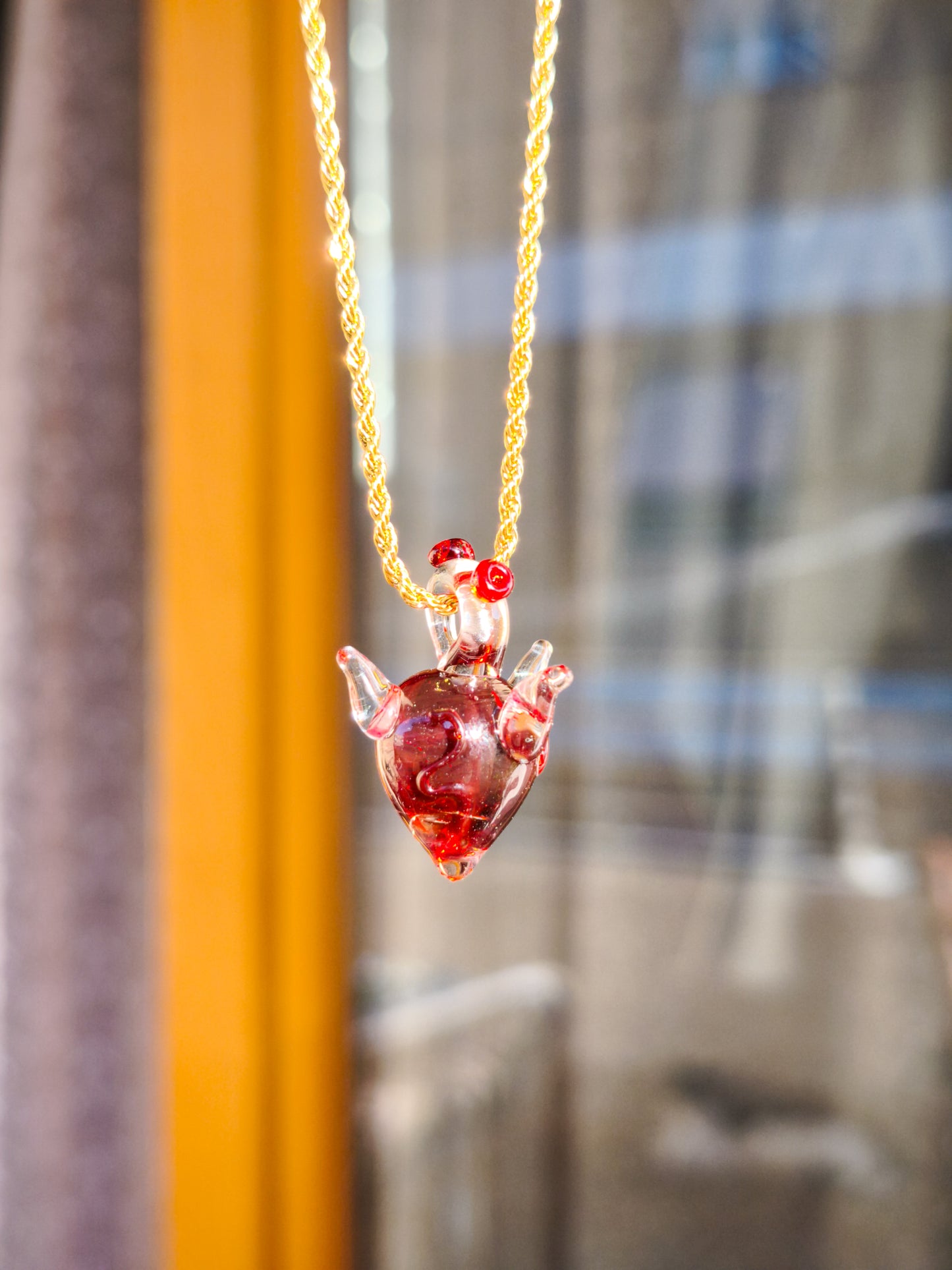 Murano glass anatomical charm