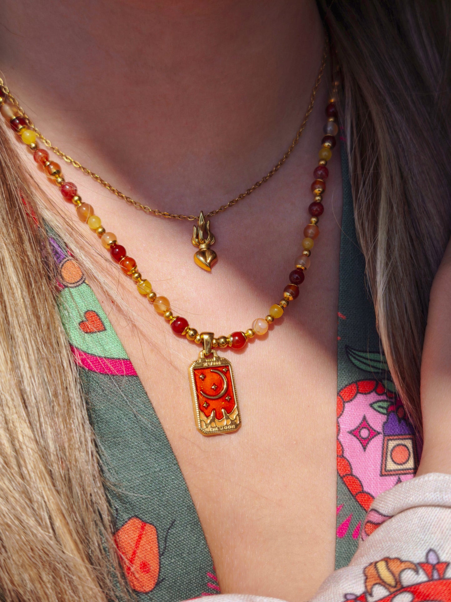 Collana Tarot Luna (versione fuoco)