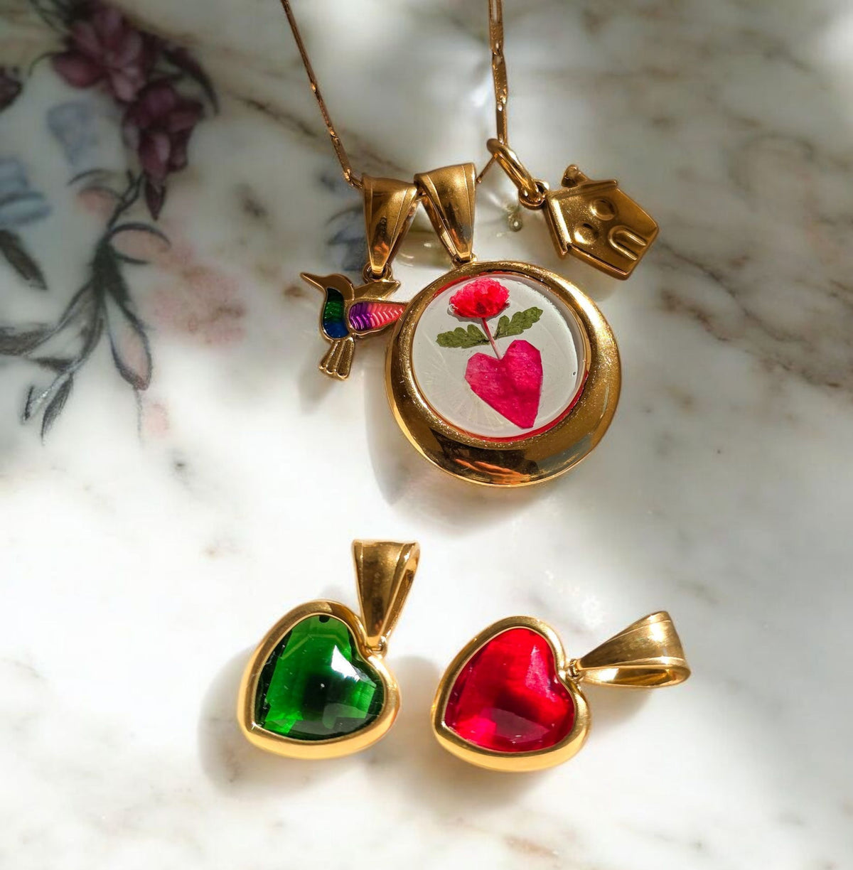 Charm Cvore Smeraldo