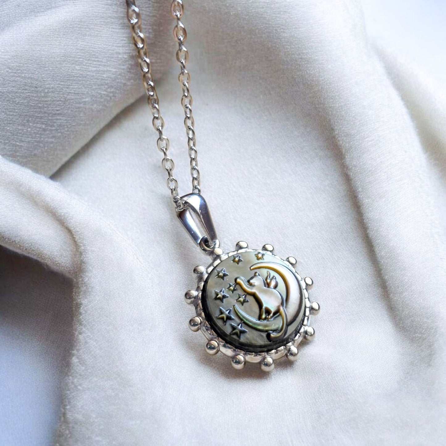 Girocollo Cat Moon Silver