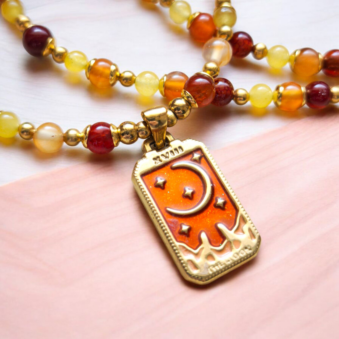 Collana Tarot Luna (versione fuoco)