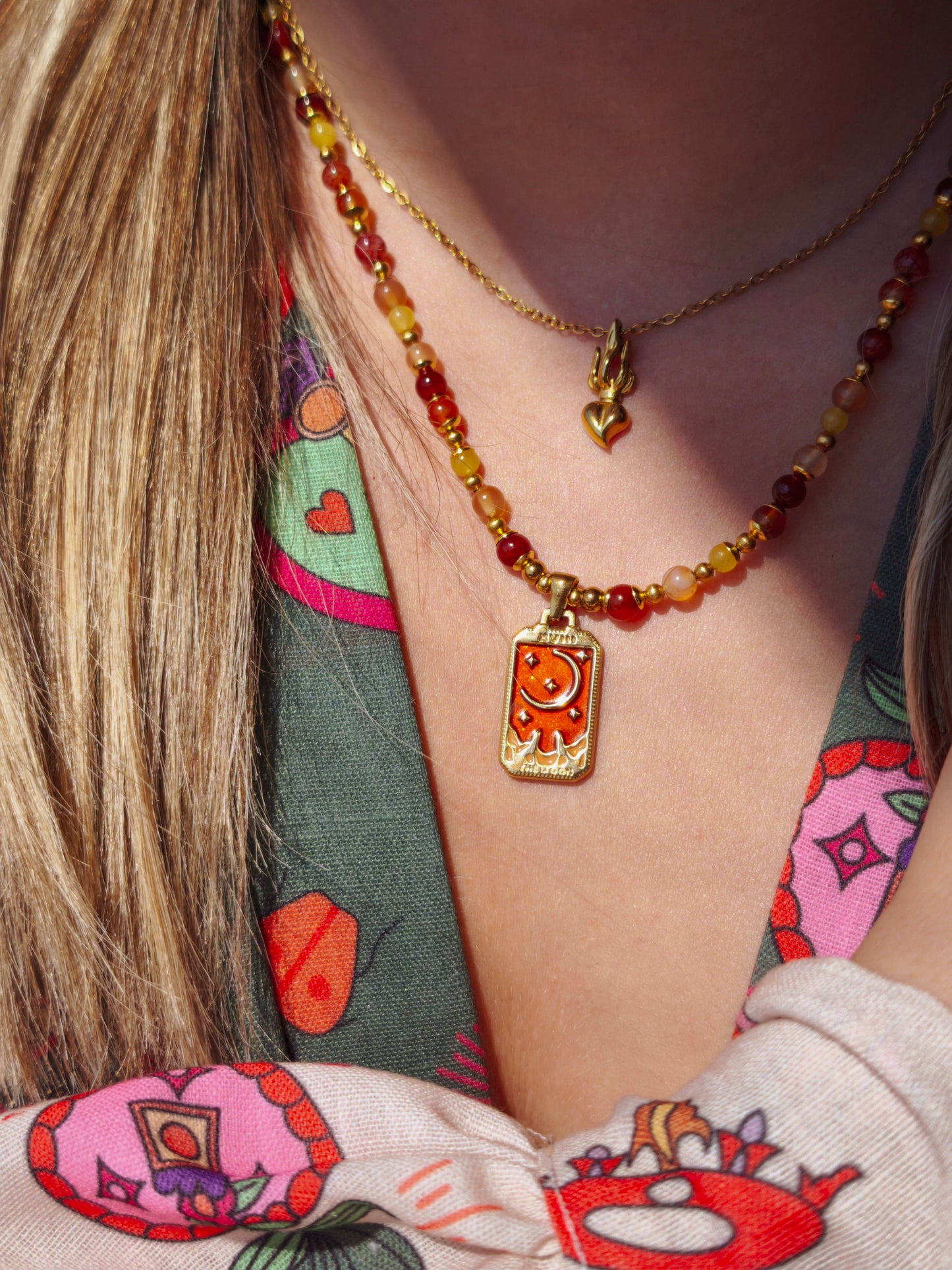 Collana Tarot Luna (versione fuoco)