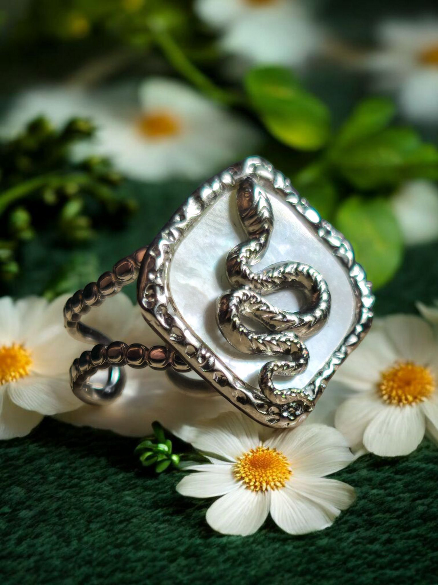 Anello Reptilia Special Madreperla Silver