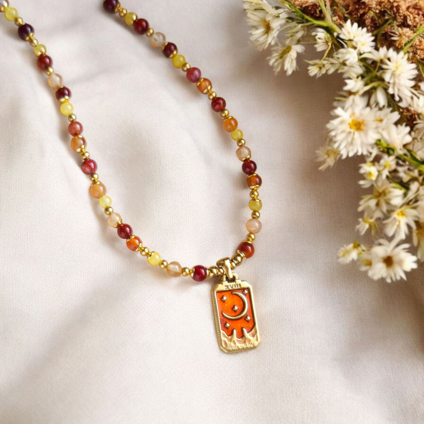 Collana Tarot Luna (versione fuoco)