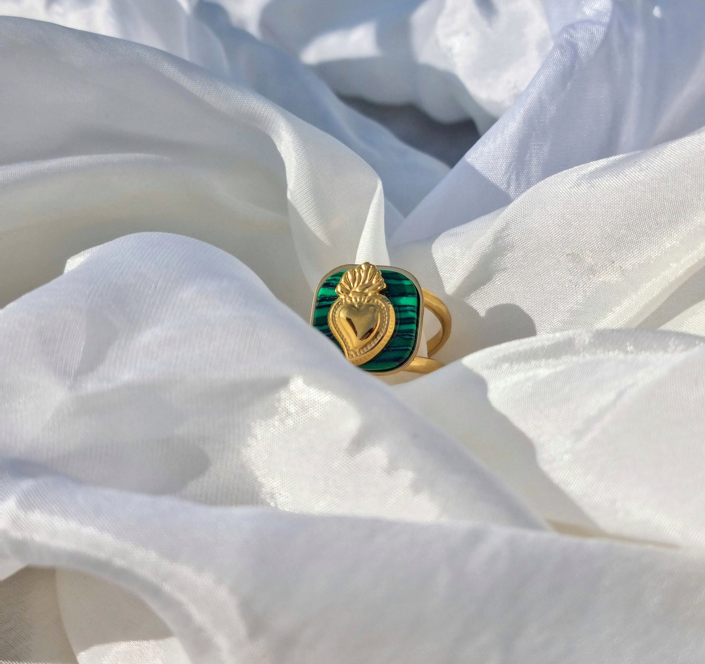 Anello Natural Stone Simil malachite