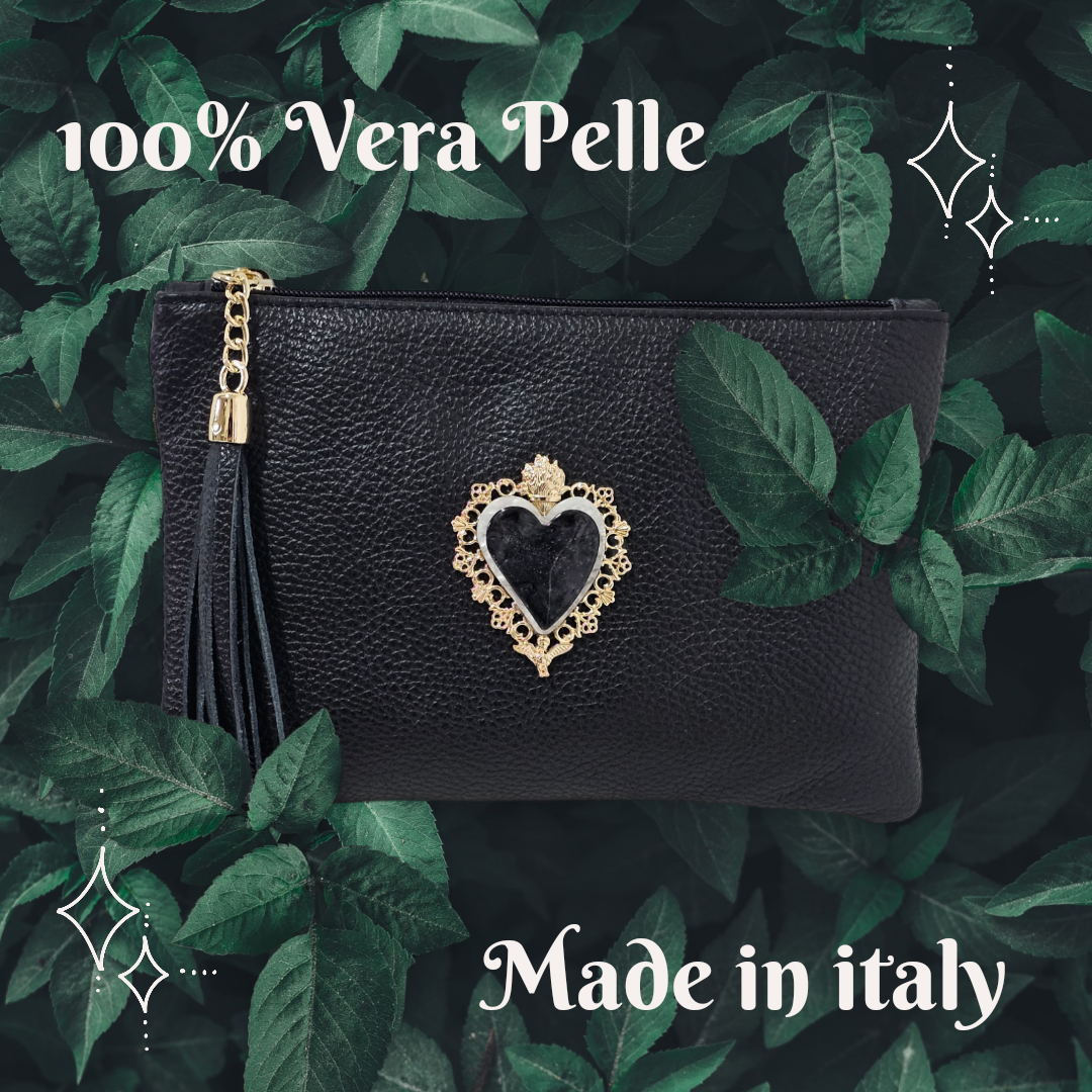 Pochette Nera Cvore Bicolor