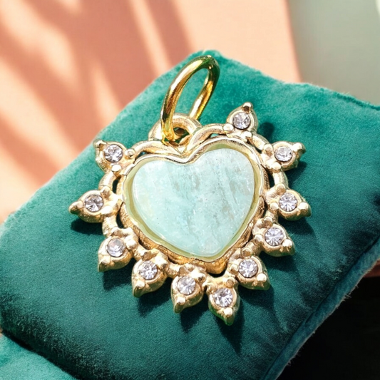 Charm Cuore Amazzonite