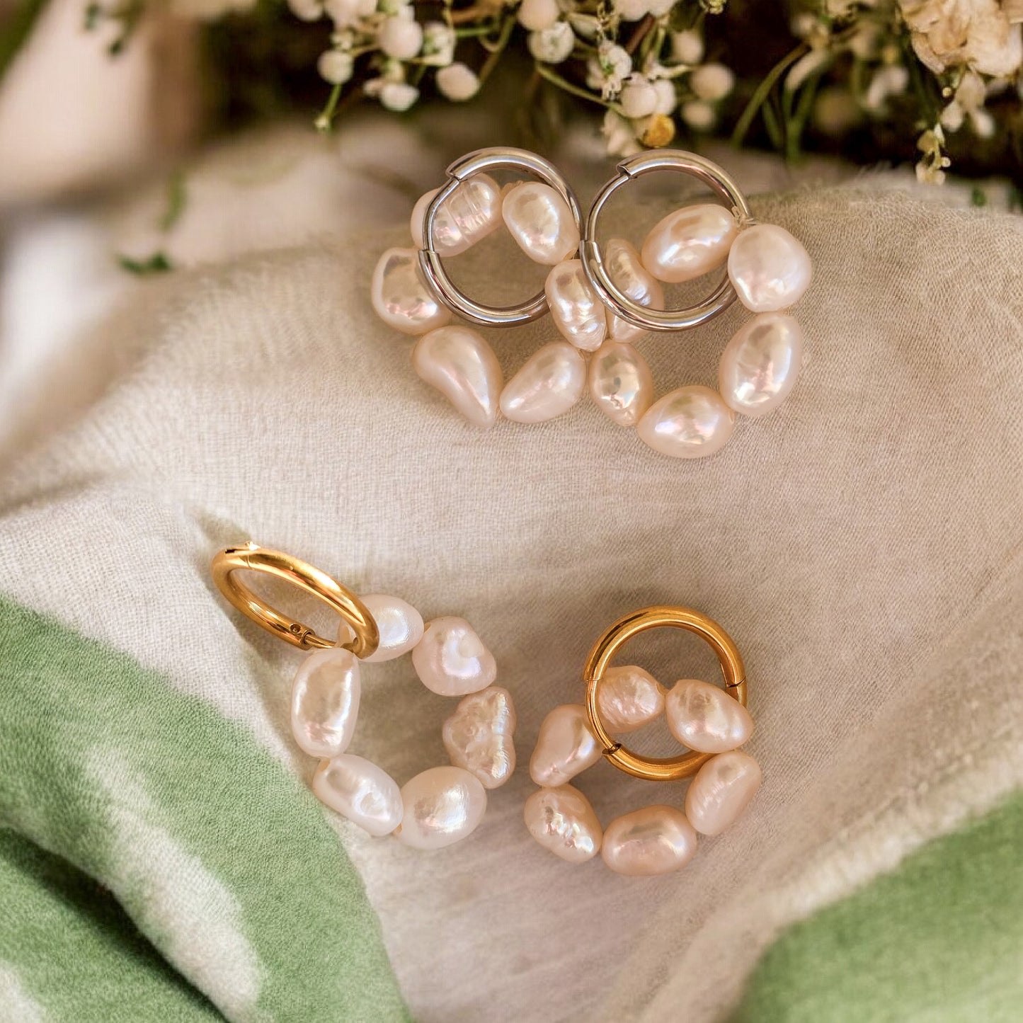 Pearl Loop Earrings