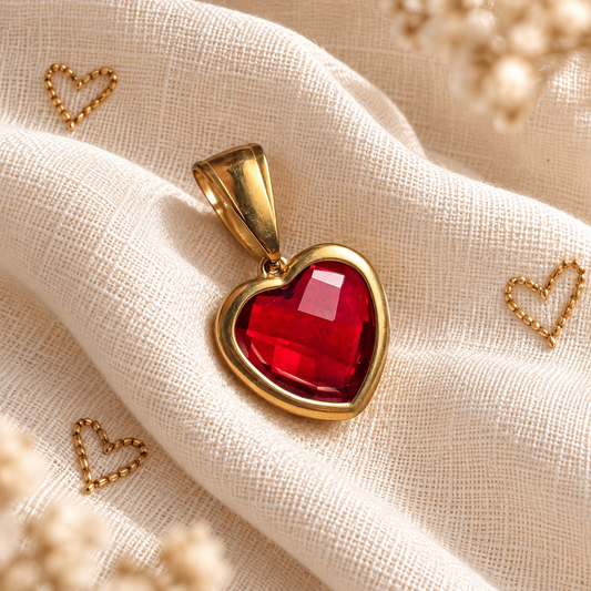 Ruby Heart Charm