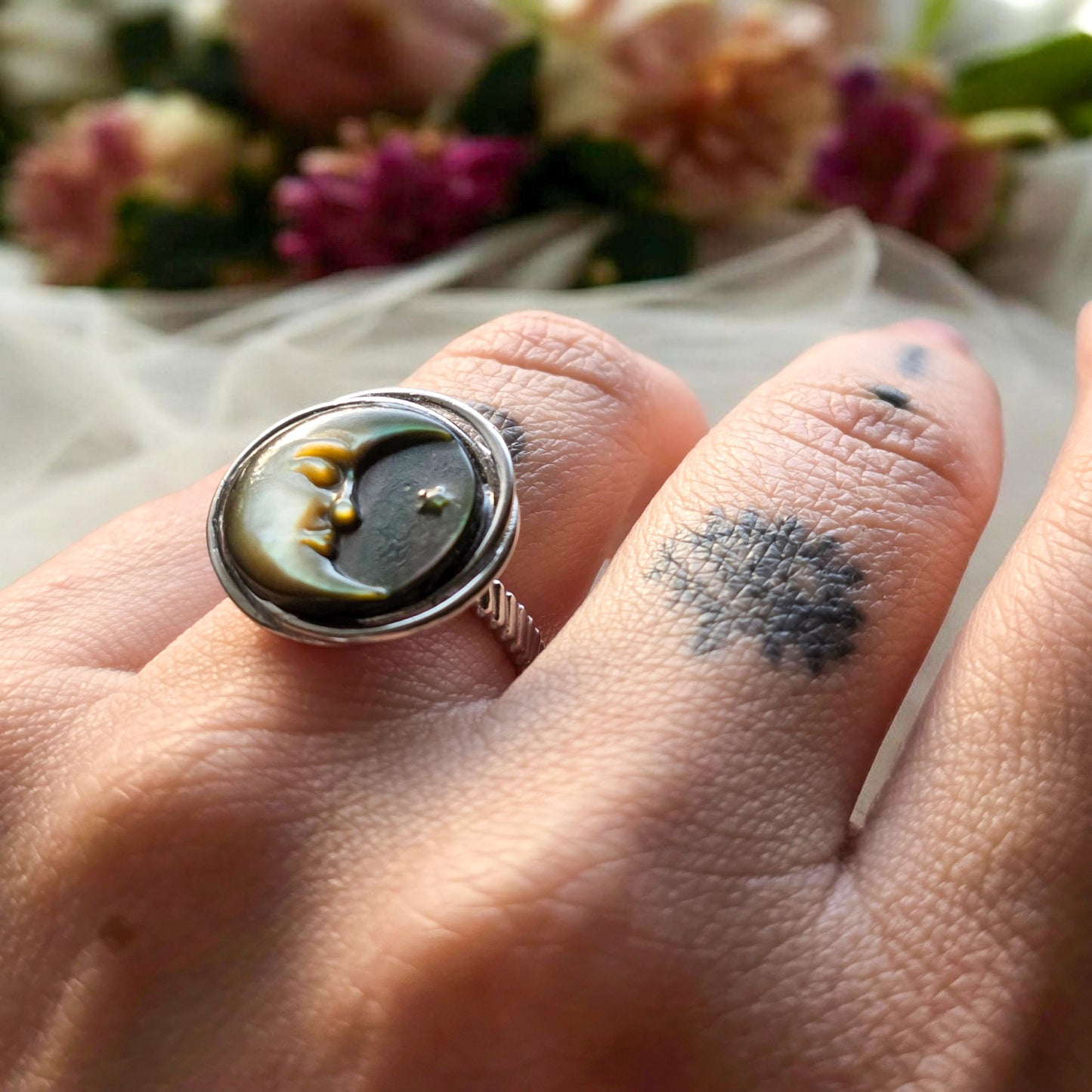 Anello Noctua Obscura Silver (montatura Halo)