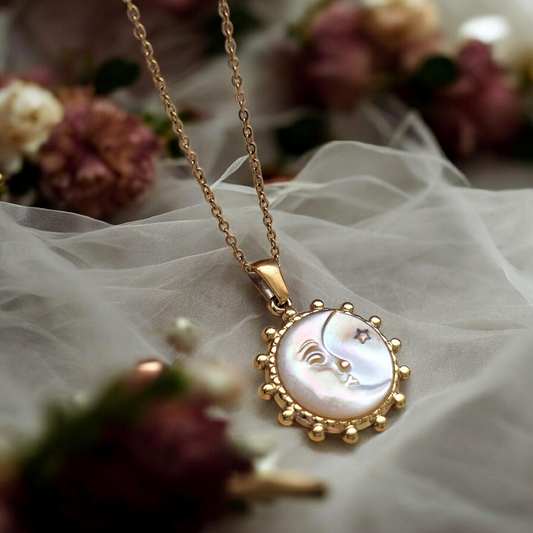 White Moon Gold Necklace