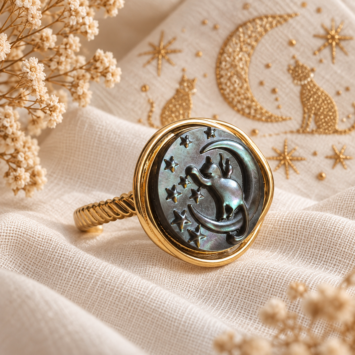 Anello Cat Moon Gold