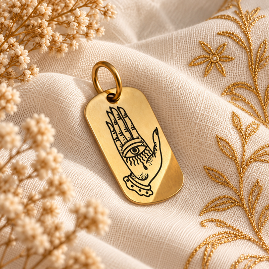 Charm Piastrina Mano Esoterica