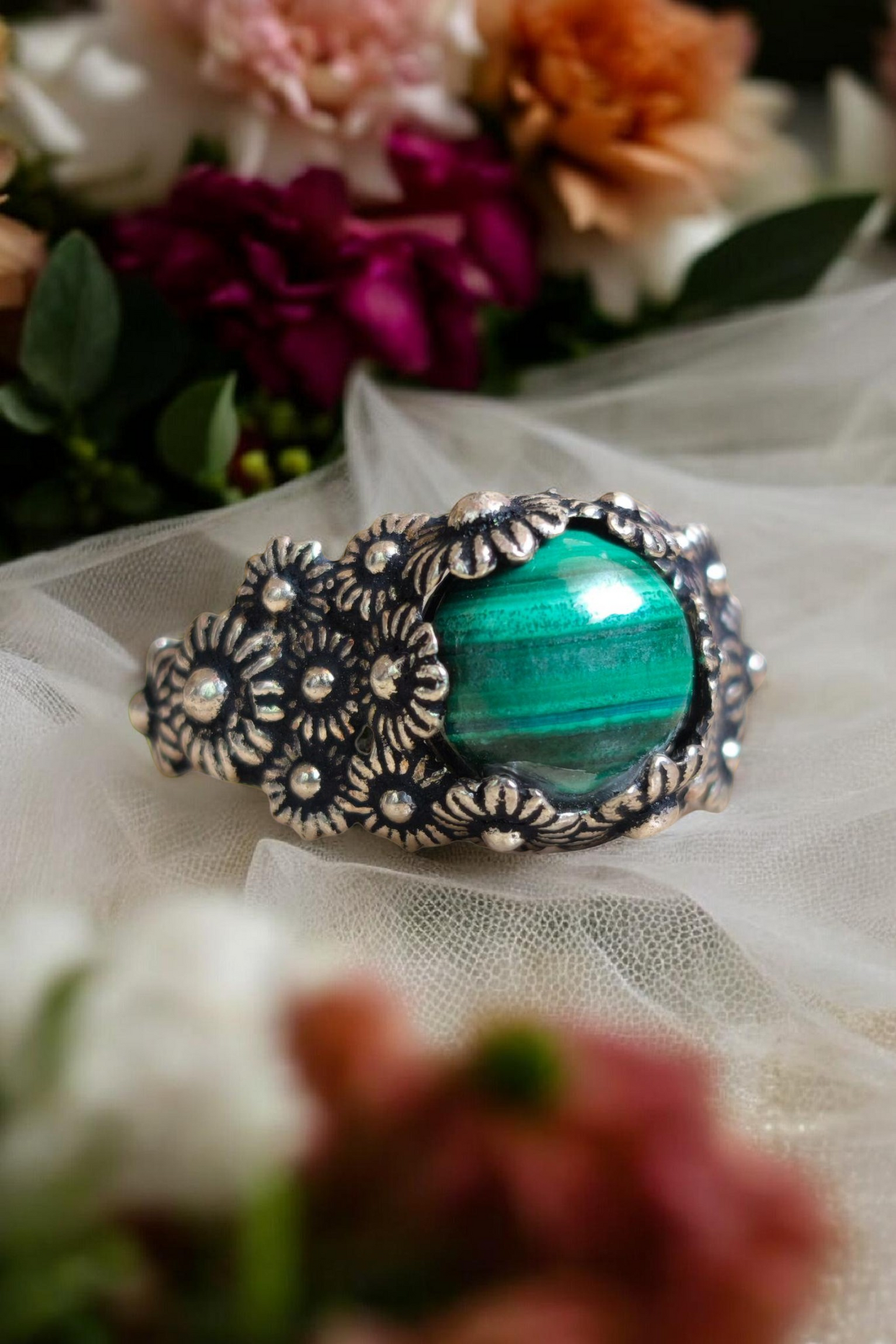 Spring Malachite Rings