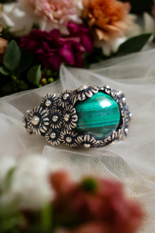 Spring Malachite Rings