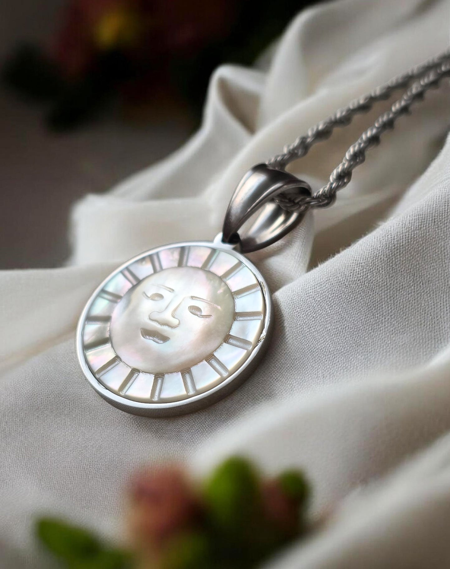 Nacre Sun Silver Medallion