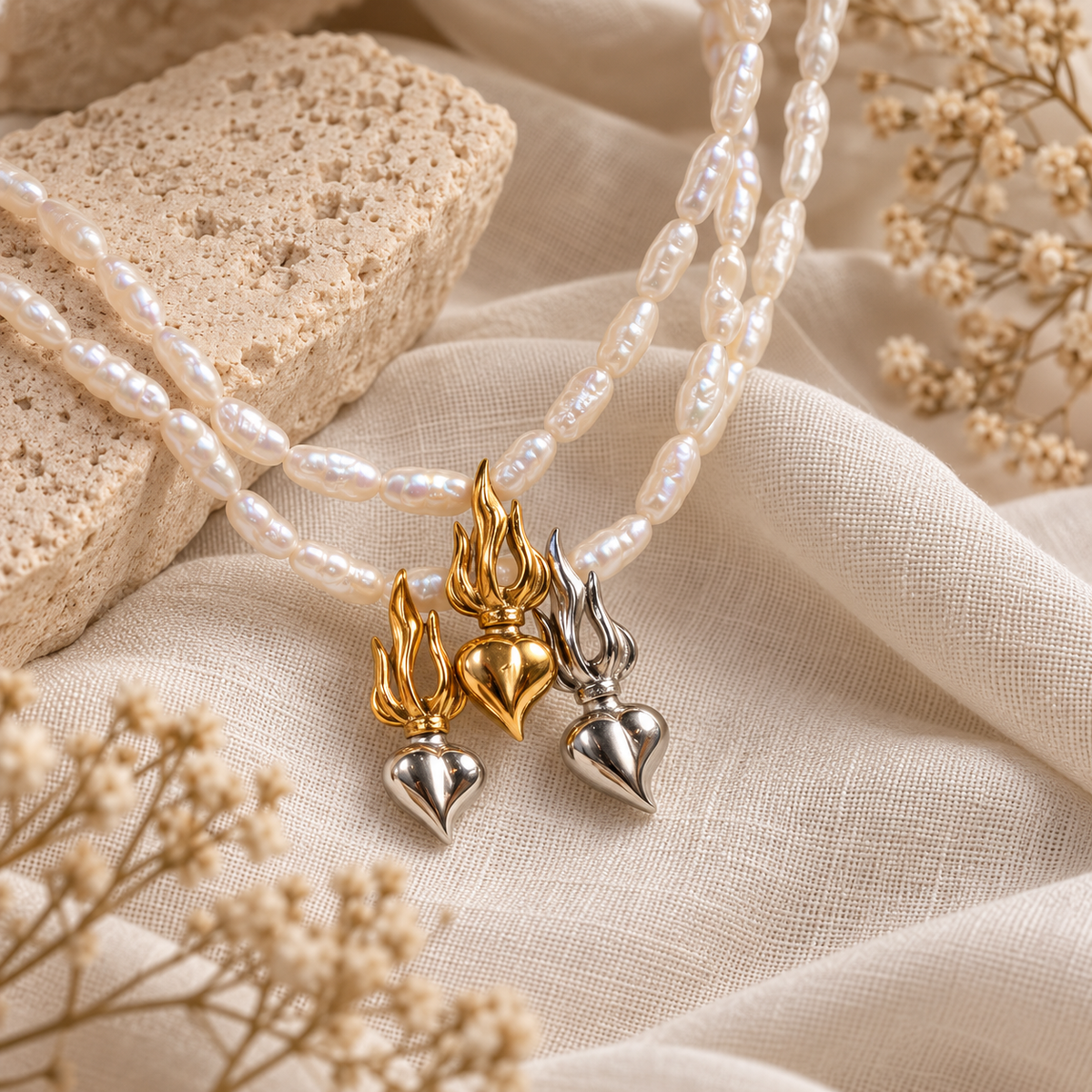 Cvore Vivo Necklace (Pearl Rice Edition)