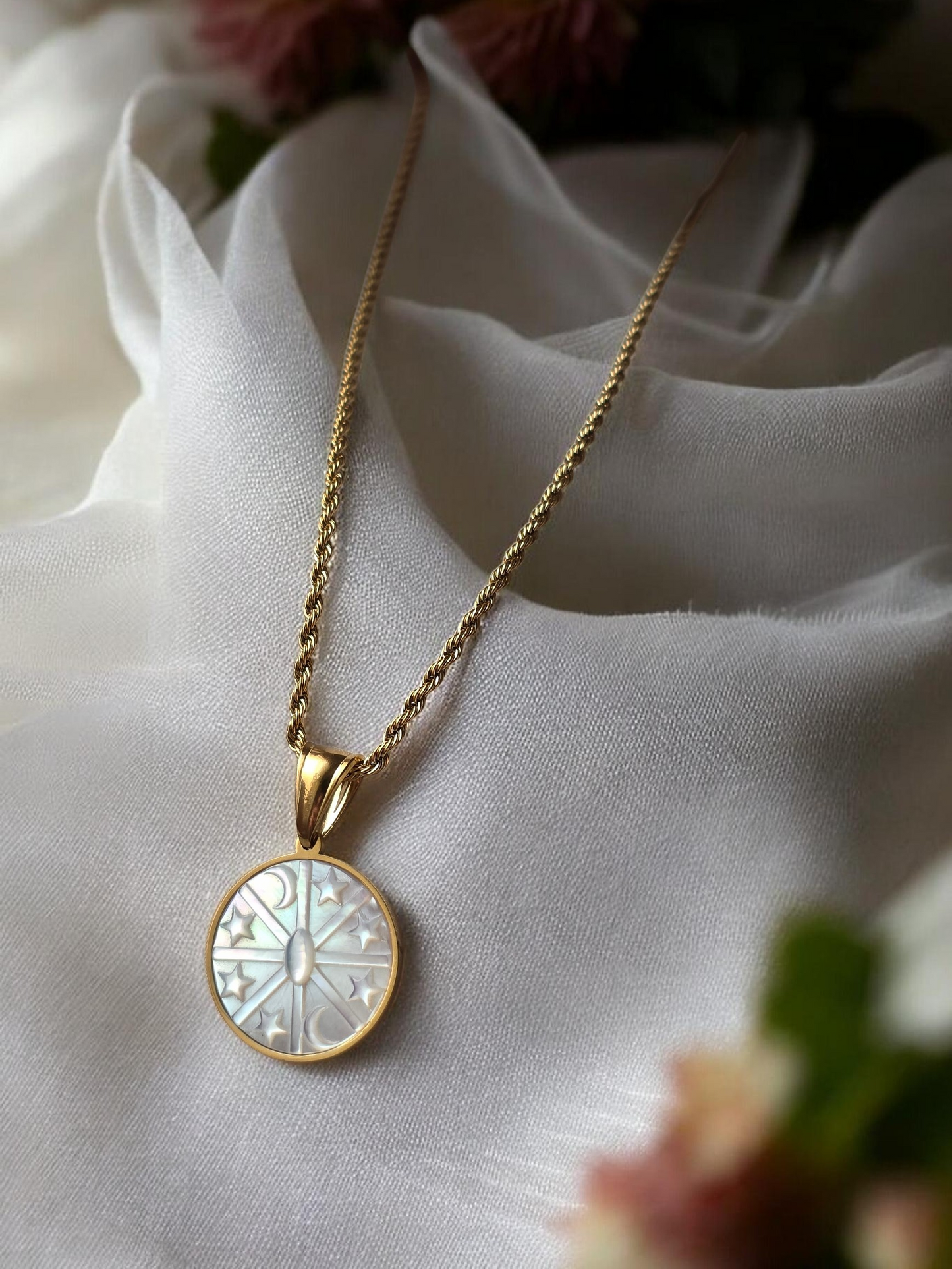 Medaglione Nacre Fasi Celesti Gold