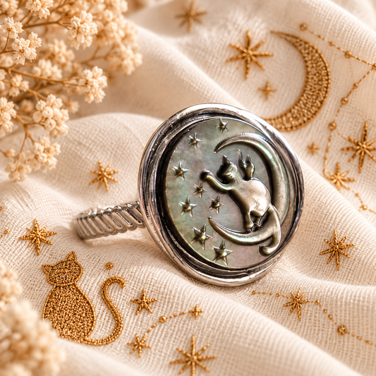 Anello Cat Moon Silver