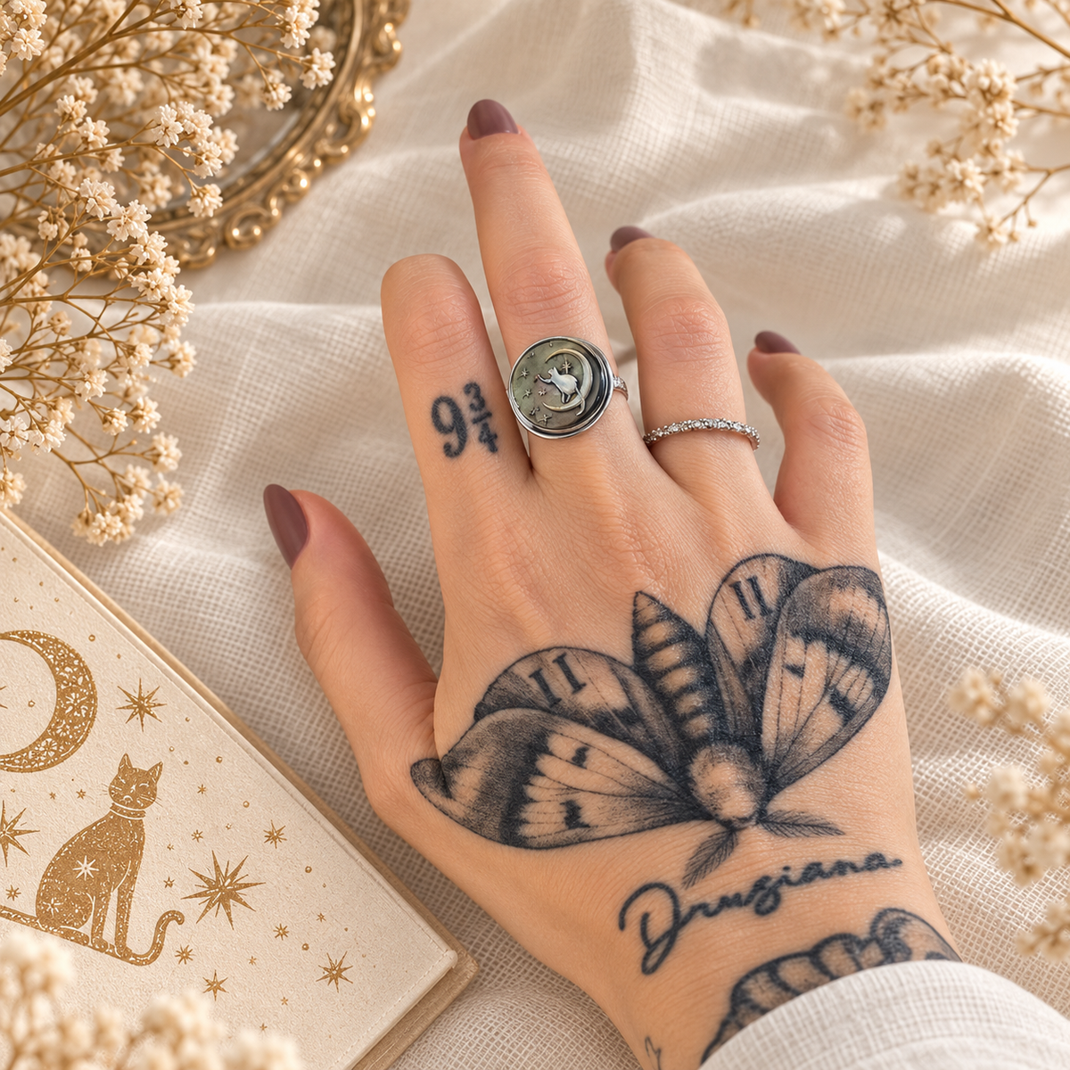Anello Cat Moon Silver