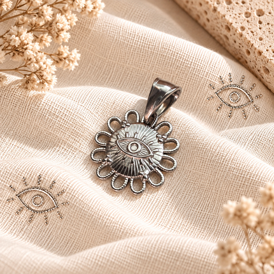 Charm Flower Eye Silver