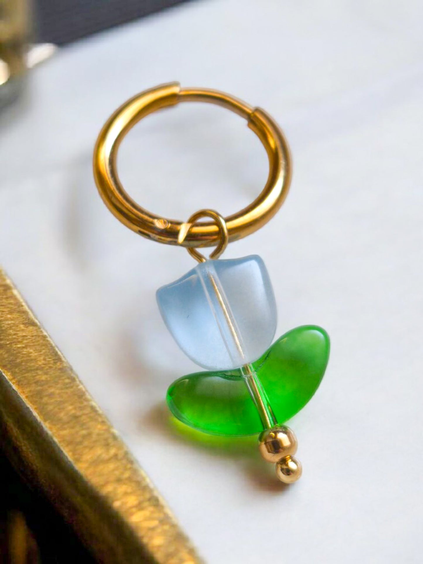 Mono-Orecchini Tulipano Azzurro