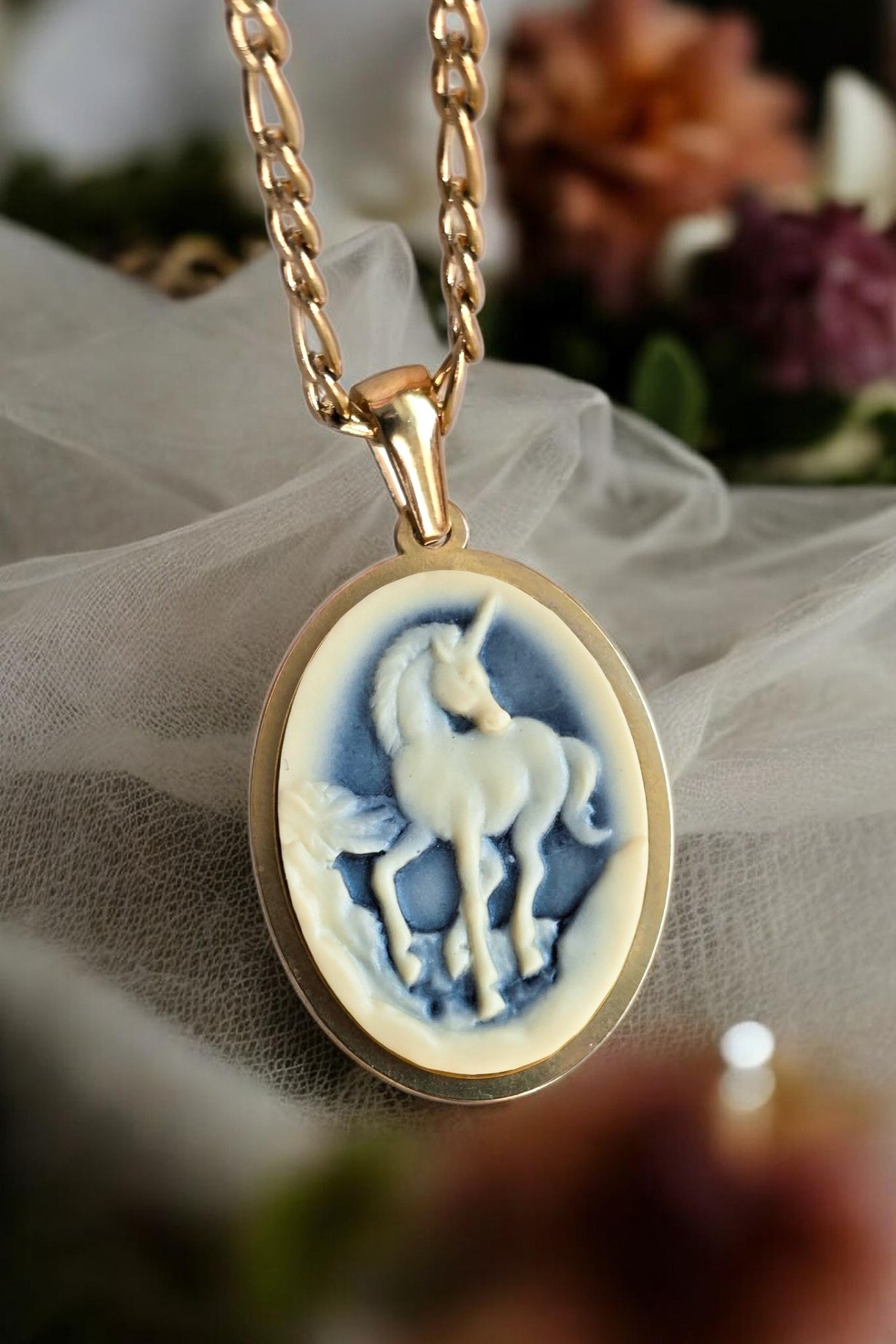Unicorn Cameo Necklace