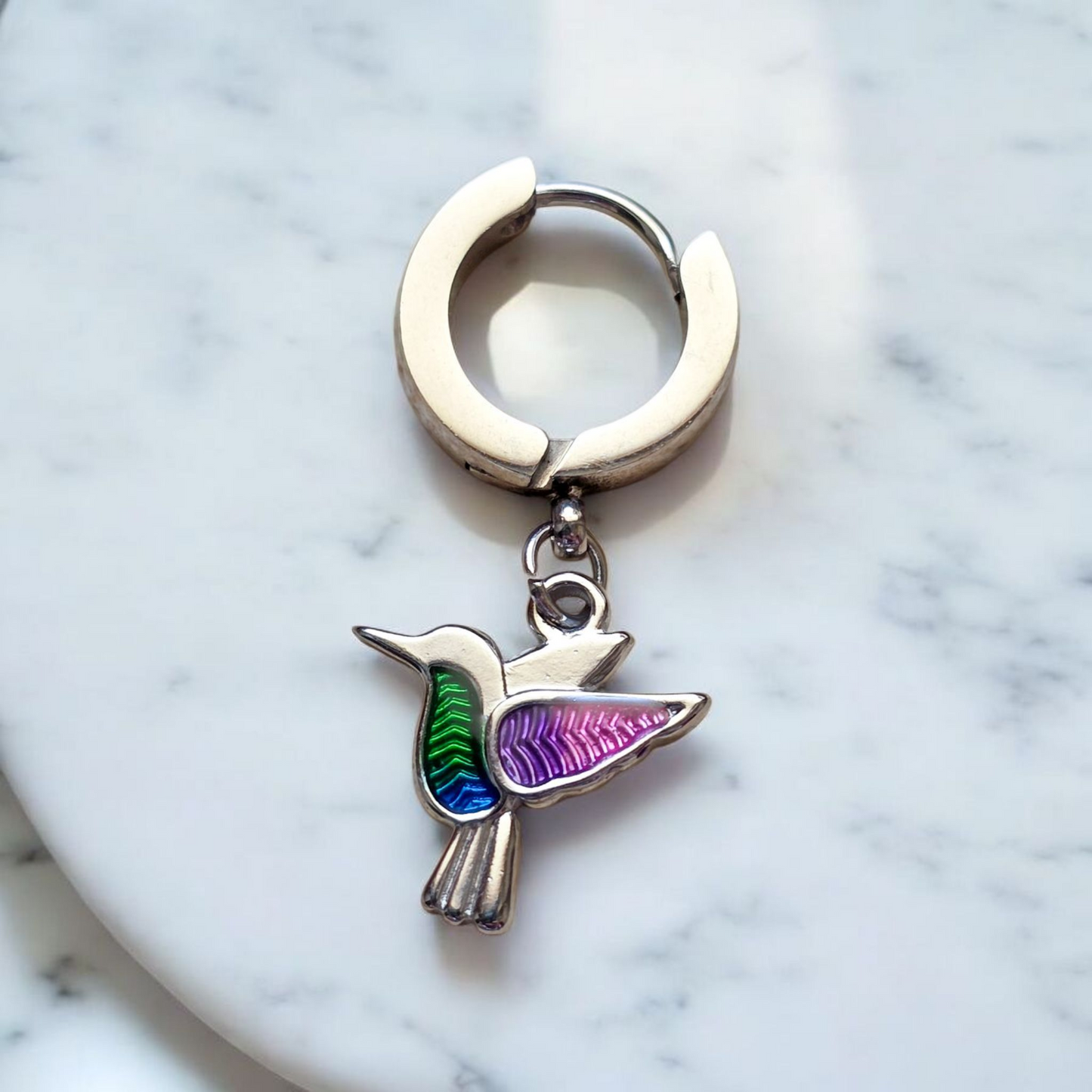 Single Hummingbird Earring Silver