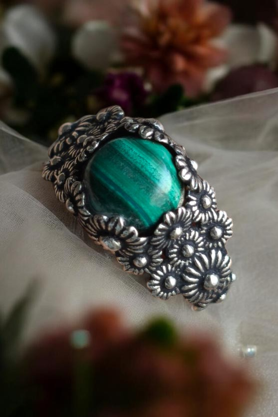 Spring Malachite Rings