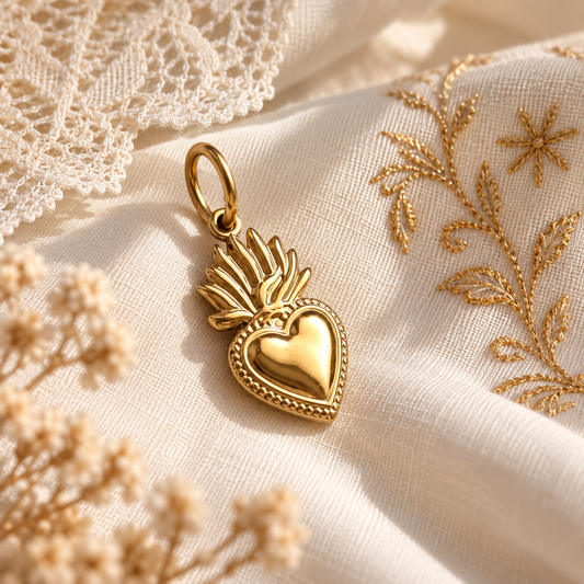 Charm Cvore Sacro Gold