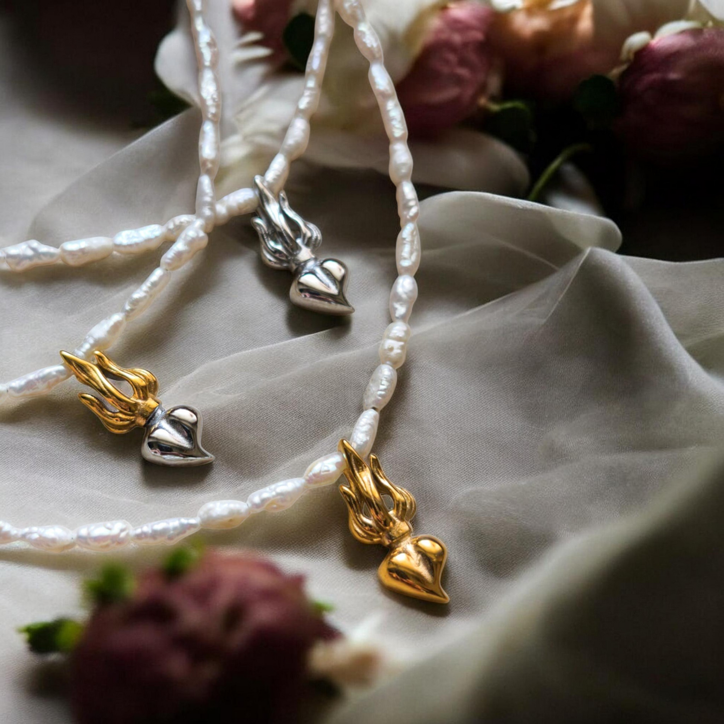 Cvore Vivo Necklace (Pearl Rice Edition)