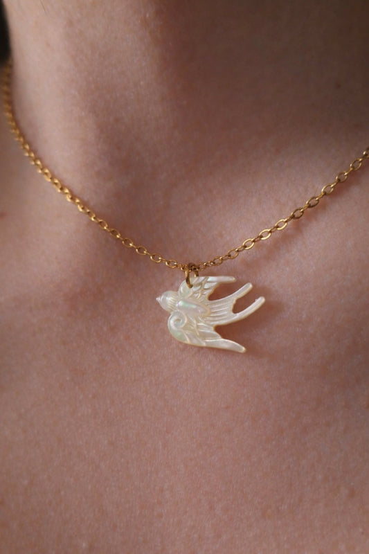 Girocollo Rondinella Madreperla Bianca