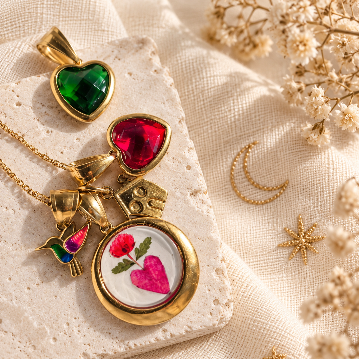 Charm Cvore Smeraldo
