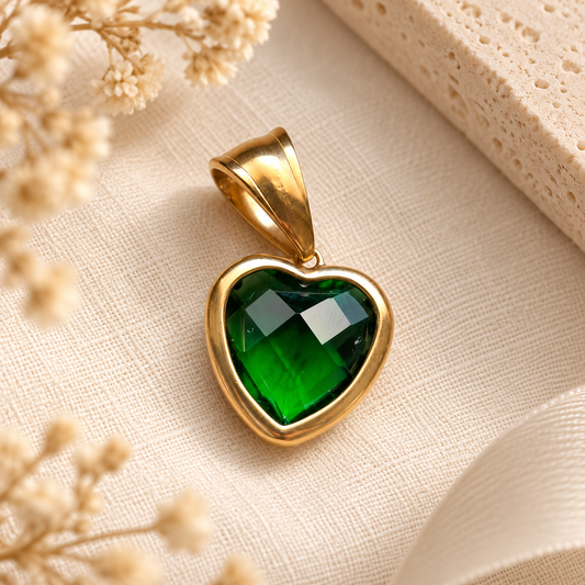 Emerald Heart Charm