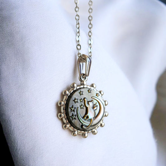 Girocollo Cat Moon Silver