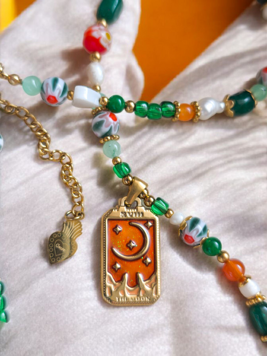 Collana Tarot Luna (versione fuoco)
