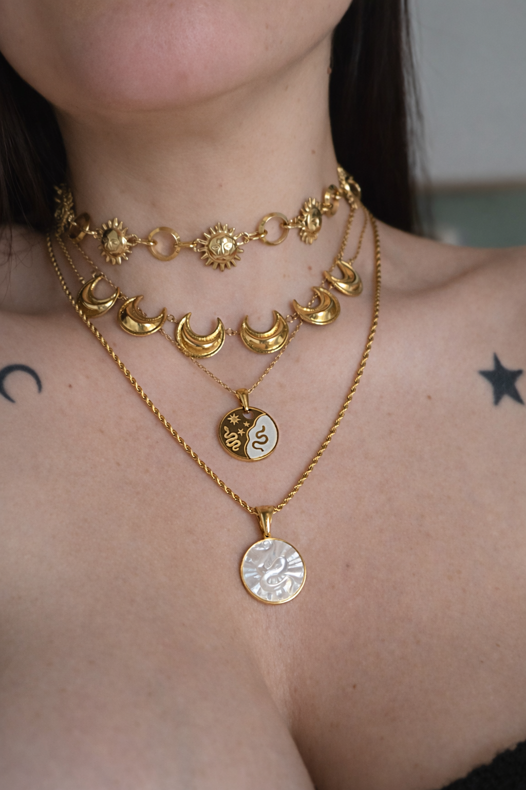 Medaglione Nacre Serpente Gold